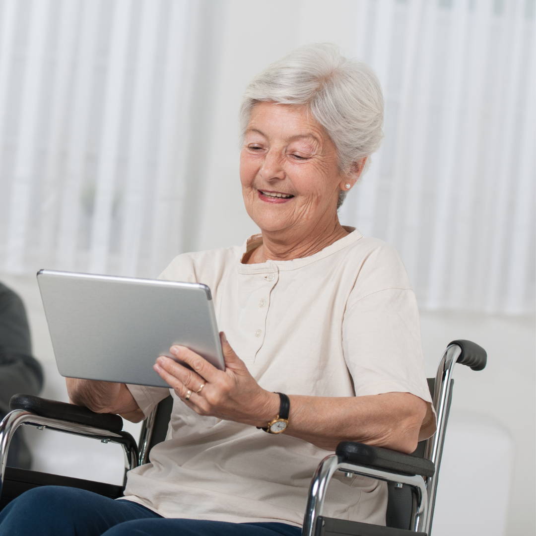 senior lady on wheelchair